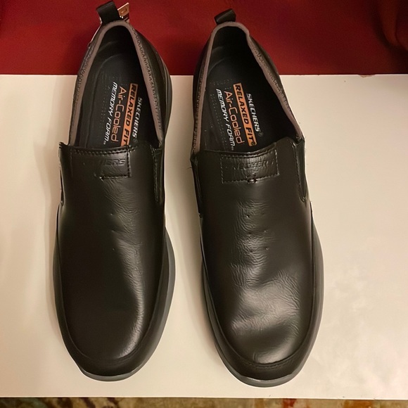 Skechers Other - SKECHERS, NWT men’s black/grey size 13 leather/synthetic upper slip on shoes.
